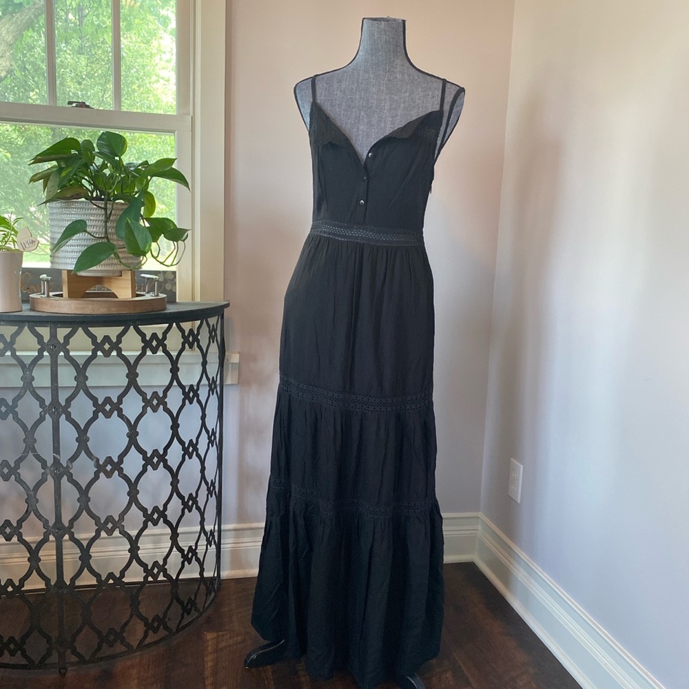 Black ruffle dress